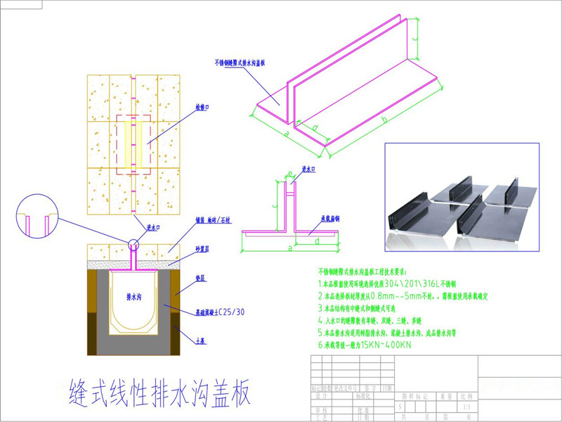 不銹鋼線性排水溝蓋板